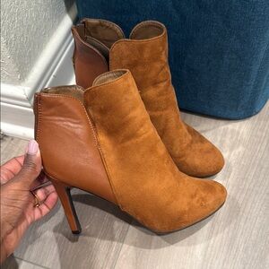 Sophisticated Brown Heeled Boots with Suede Finish